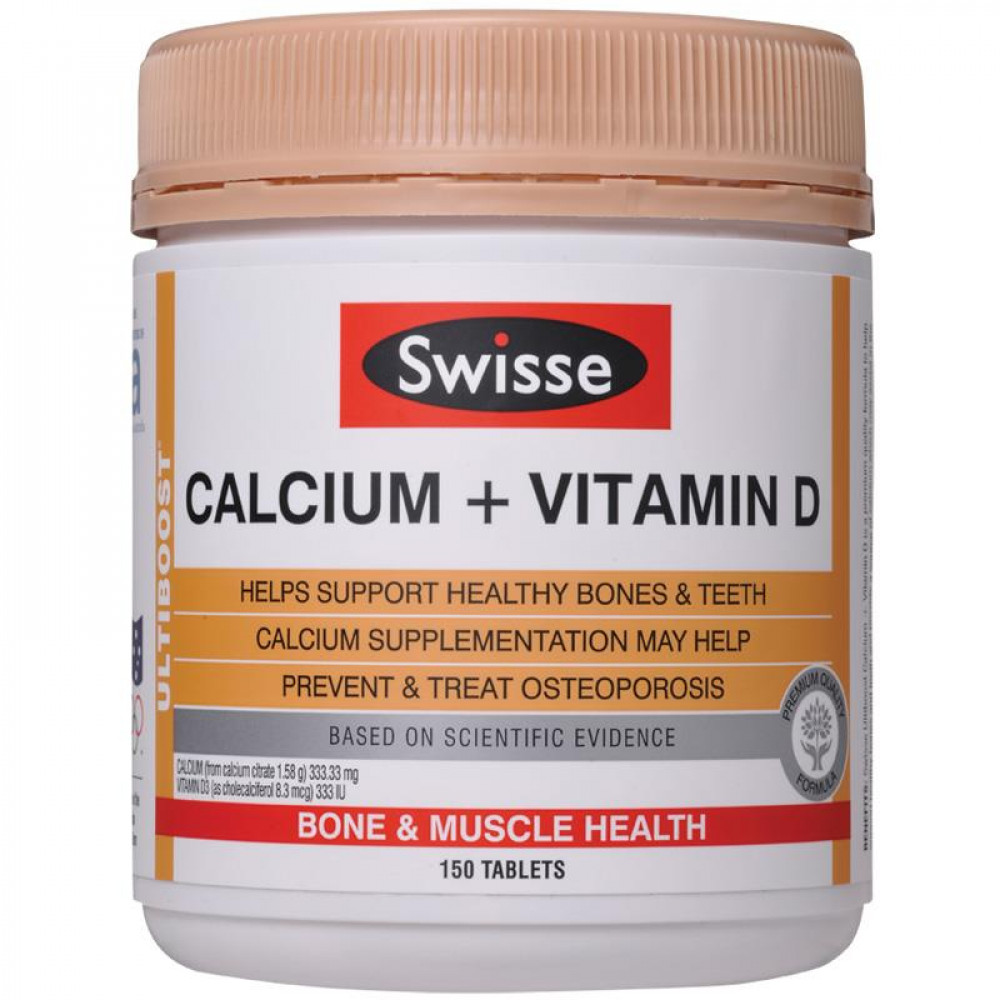 澳洲 Swisse维生素D钙片150粒 强壮骨骼防止钙质流失 Swisse Ultiboost Calcium + Vitamin D 150s 澳洲 Swisse维生素D钙片150粒 强壮骨骼防止钙质流失 Swisse Ultiboost Calcium + Vitamin D 150s
