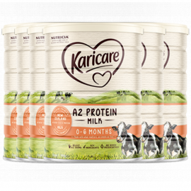 Karicare 可瑞康A2蛋白婴儿配方奶粉1段 0-6个月适用 新西兰直邮 六罐包邮税 A2 Protein Milk 0-6 Months 900g*6