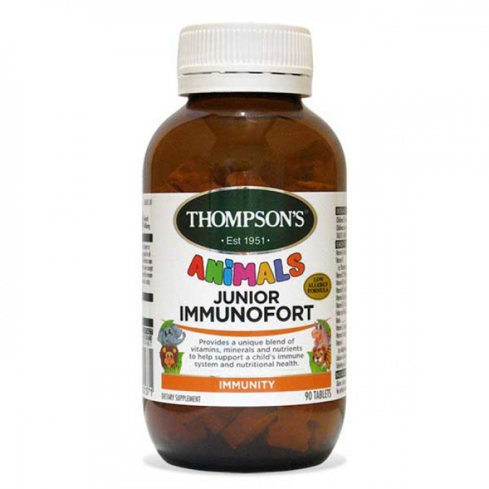 汤普森 儿童综合维生素免疫片90粒 提高食欲增强免疫力 Thompson's Junior Immunofort 90s 汤普森 儿童综合维生素免疫片90粒 提高食欲增强免疫力 Thompson's Junior Immunofort 90s