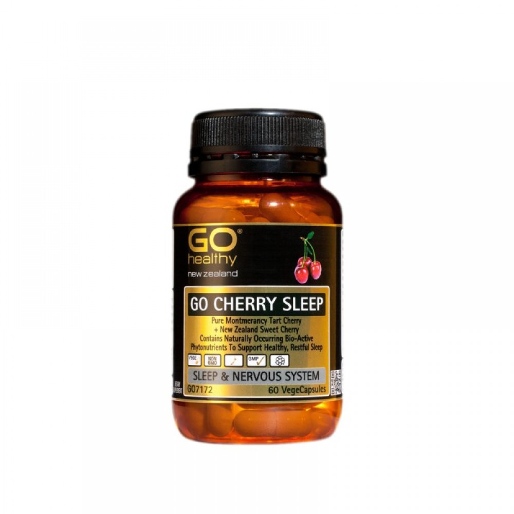 GO Healthy 樱桃精华安睡胶囊60粒 宁神安眠 舒缓精神紧张 GO Cherry Sleep 60s GO Healthy 樱桃精华安睡胶囊60粒 宁神安眠 舒缓精神紧张 GO Cherry Sleep 60s