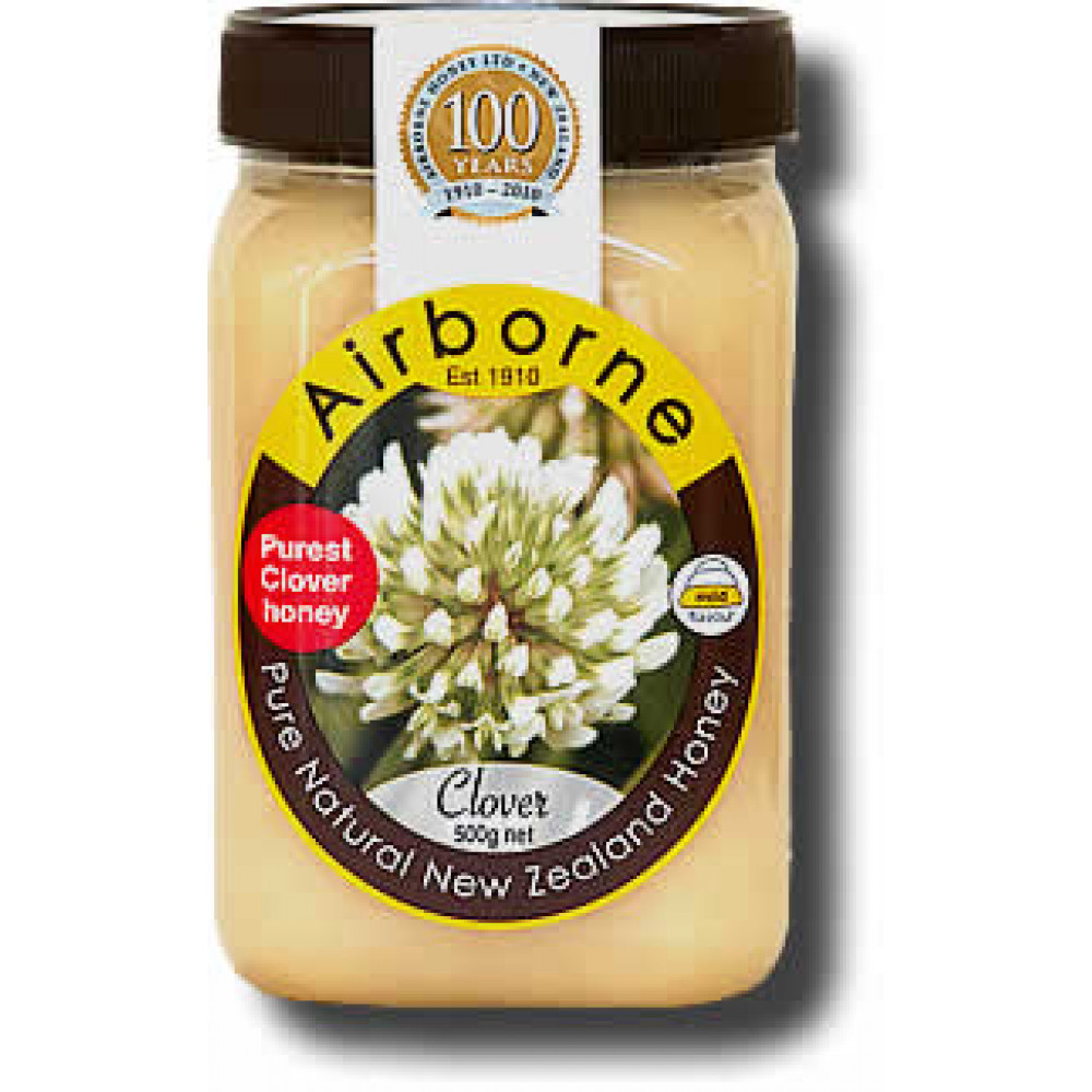 Airborne苜蓿草/三叶草蜂蜜 润肺平喘排毒养颜 新西兰百年品牌 Airborne Clover Honey 500g Airborne苜蓿草/三叶草蜂蜜 润肺平喘排毒养颜 新西兰百年品牌 Airborne Clover Honey 500g