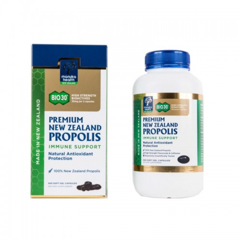 Manuka Health蜜纽康 BIO30蜂胶胶囊 500粒 增强体质降血糖防肿瘤 BIO30 Premium New Zealand Propolis 500s Manuka Health蜜纽康 BIO30蜂胶胶囊 500粒 增强体质降血糖防肿瘤 BIO30 Premium New Zealand Propolis 500s