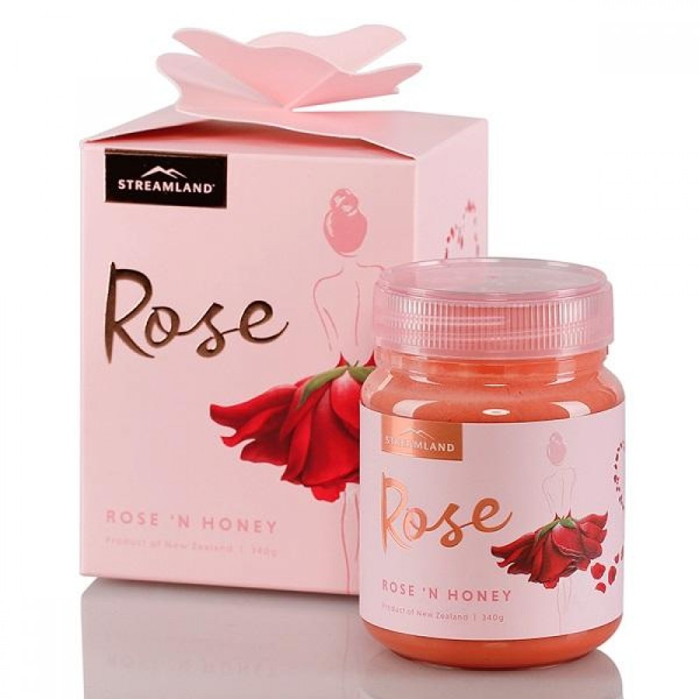 Streamland新溪岛 玫瑰蜂蜜 精致礼盒装 98.8%新西兰蜂蜜+1.2%法国千叶玫瑰 Streamland Rose n Honey 340g Streamland新溪岛 玫瑰蜂蜜 精致礼盒装 98.8%新西兰蜂蜜+1.2%法国千叶玫瑰 Streamland Rose n Honey 340g