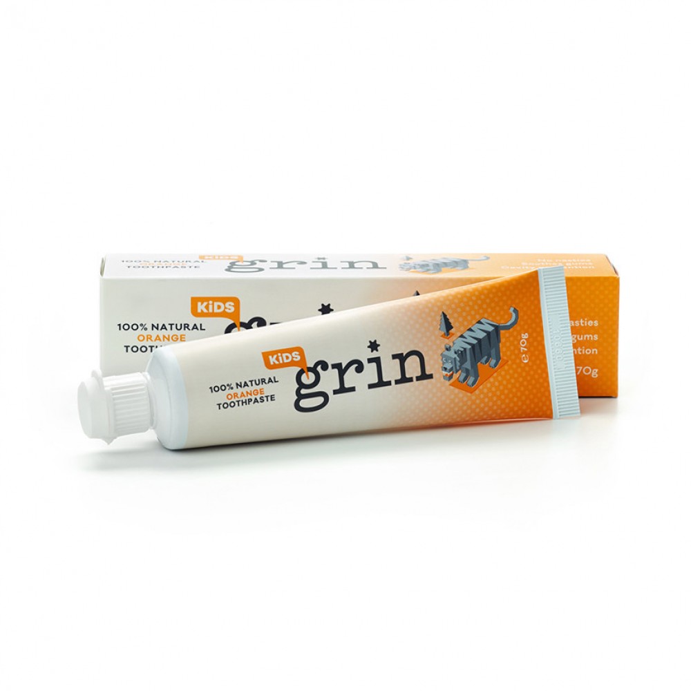 Grin牙科专用纯天然儿童牙膏香橙味 新西兰牙医推荐 Kids 100%Natural Orange Toothpaste 70g Grin牙科专用纯天然儿童牙膏香橙味 新西兰牙医推荐 Kids 100%Natural Orange Toothpaste 70g