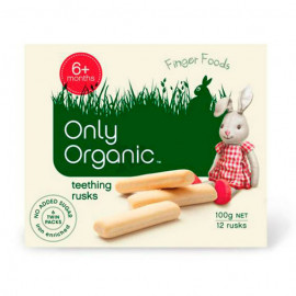 Only Organic有机婴儿磨牙棒6个月以上 高铁无糖配方 Teething Rusks 100g