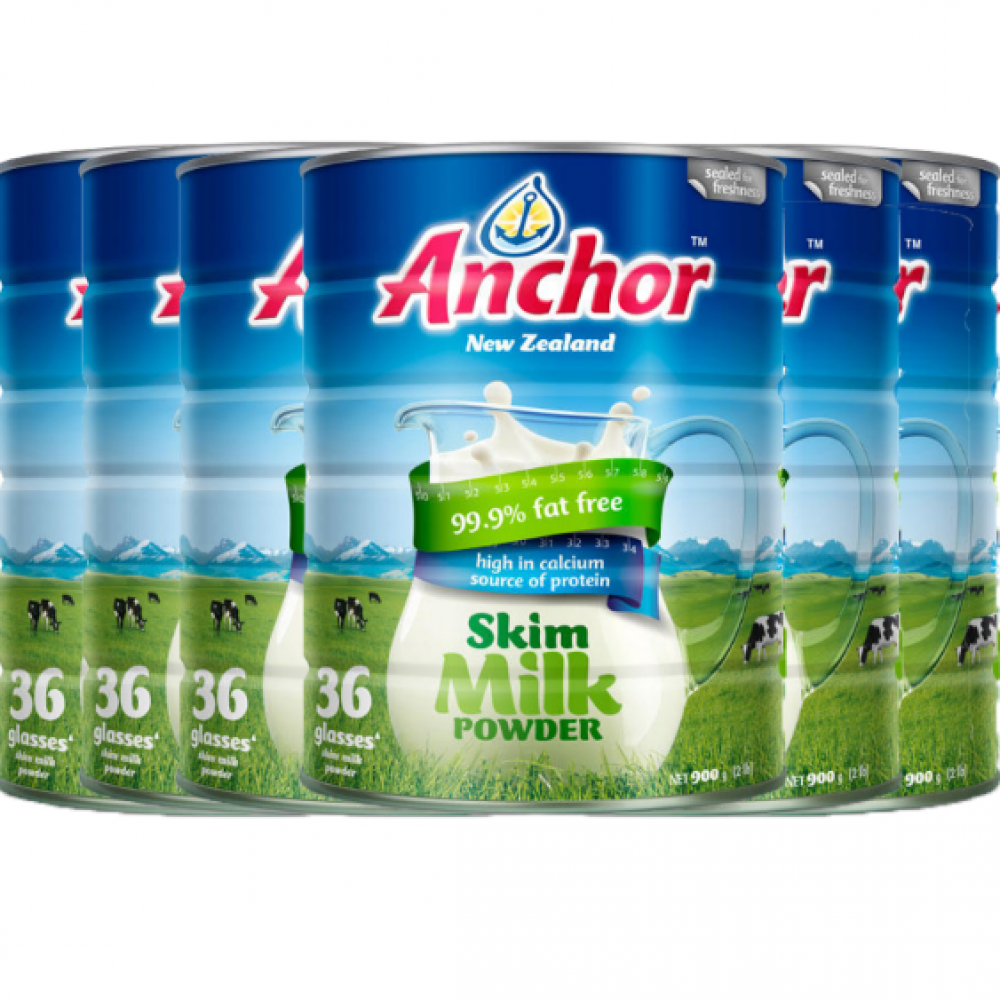 Anchor安佳罐装脱脂奶粉900g/罐 六罐包邮税 新西兰最大乳业品牌 三岁以上全家适用 Anchor安佳罐装脱脂奶粉900g/罐 六罐包邮税 新西兰最大乳业品牌 三岁以上全家适用