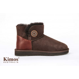 Kimos Australia UGG 成人雪地靴 筒高4.5寸贝利纽扣款 巧克力色棕色 专柜正品包邮