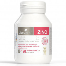 澳洲 Bioisland儿童锌咀嚼片120粒 提高食欲1岁以上适用 Bioisland Zinc 120s