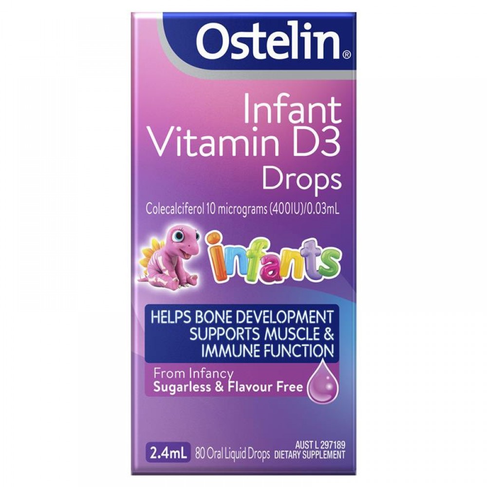Ostelin婴幼儿童维生素D滴剂 新版本初生宝宝适用 特别推荐给母乳喂养的妈妈们 Ostelin Infant Vitamin D3 Drops 2.4ml Ostelin婴幼儿童维生素D滴剂 新版本初生宝宝适用 特别推荐给母乳喂养的妈妈们 Ostelin Infant Vitamin D3 Drops 2.4ml