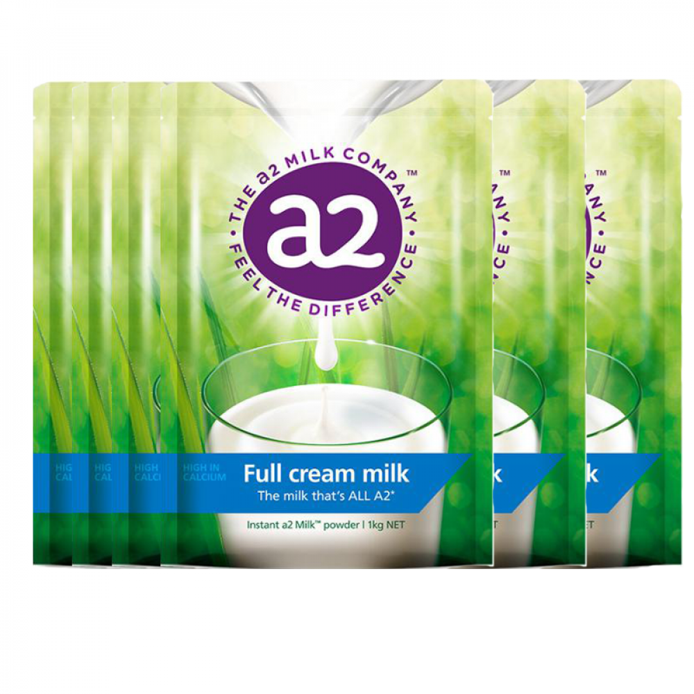 A2全脂高钙奶粉 六袋包邮 3岁以上全家适用 感受不一样的香醇 A2 Instant Milk Full Cream Powder 1kg*6