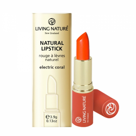 Living Nature 高定限量版口红唇膏 15号色珊瑚红偏橘调 有机认证天然安全 孕妇及儿童可用  Electric Coral Lipstick