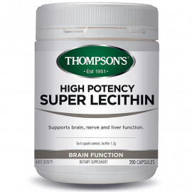 汤普森 超级卵磷脂 200粒 健脑护肝调节血脂 高含量每粒含1.2克卵磷脂 Thompson's Super Lecithin 200s
