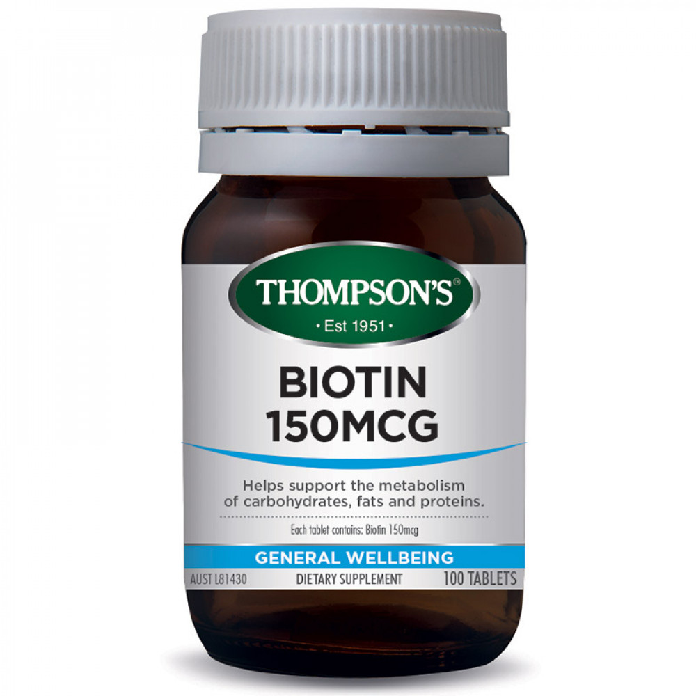 汤普森 高浓度生物素150微克100粒 生发补营养 预防脱发白发 Thompson's Biotin 150mcg 100s