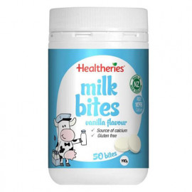 贺寿利 儿童牛奶咀嚼片香草味50粒 美味高钙健康零食 Healtheries Milk Bites Vanilla 50s