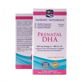 挪威小鱼 孕妇DHA+鳕鱼肝油胶囊 健康妈妈孕育聪敏宝宝  Nordic Naturals Prenatal DHA 180s