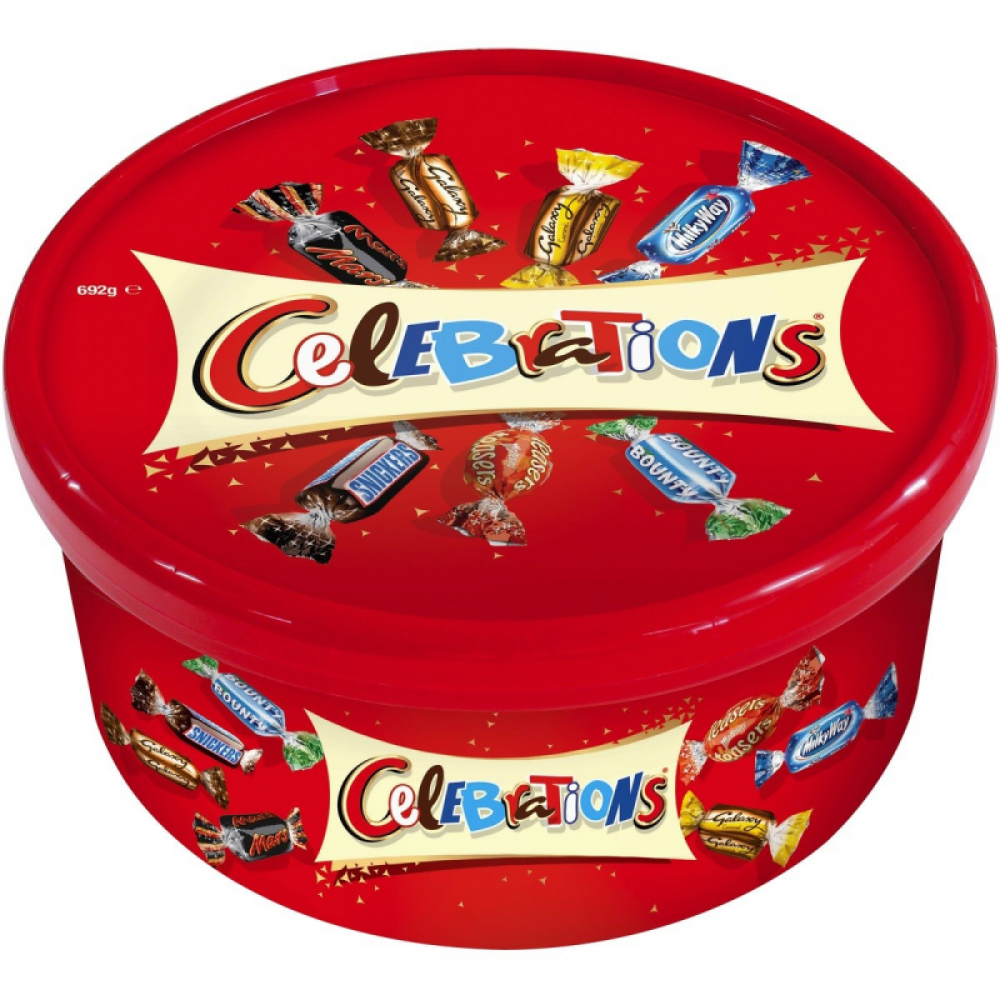 圣诞特供 英国玛氏节日糖果礼盒 集合8款经典口味巧克力 Mars Celebrations 692g