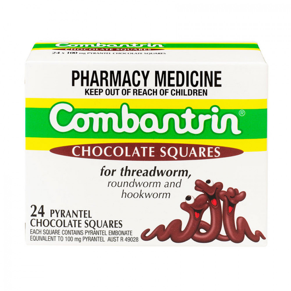驱虫巧克力24片 澳洲新西兰药房推荐 儿童成人适用 Combantrin Chocolate Aquares For Threadworm 24*100mg