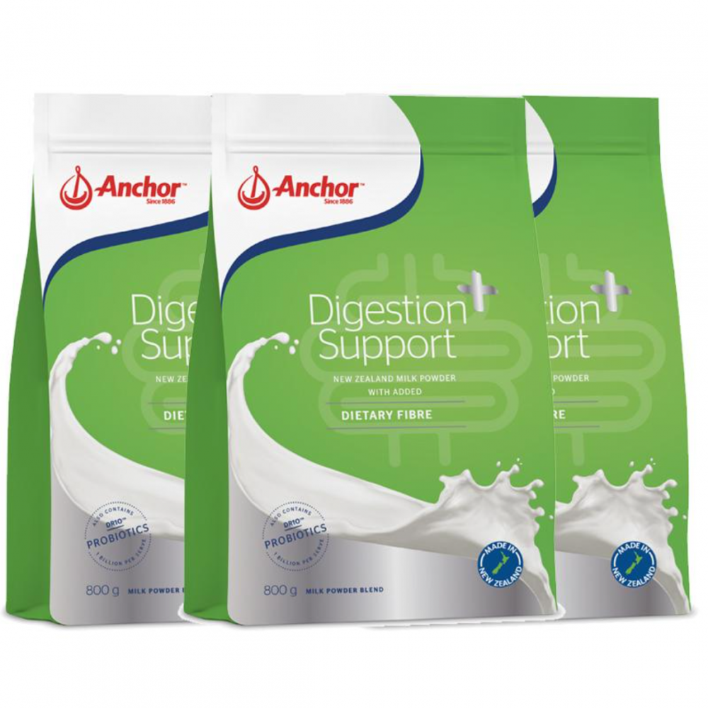 Anchor 安佳 益生菌奶粉 膳食纤维配方 绿袋平衡肠道助消化 三袋包邮 Digestion Support 800g*3 Anchor 安佳 益生菌奶粉 膳食纤维配方 绿袋平衡肠道助消化 三袋包邮 Digestion Support 800g*3